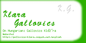 klara gallovics business card